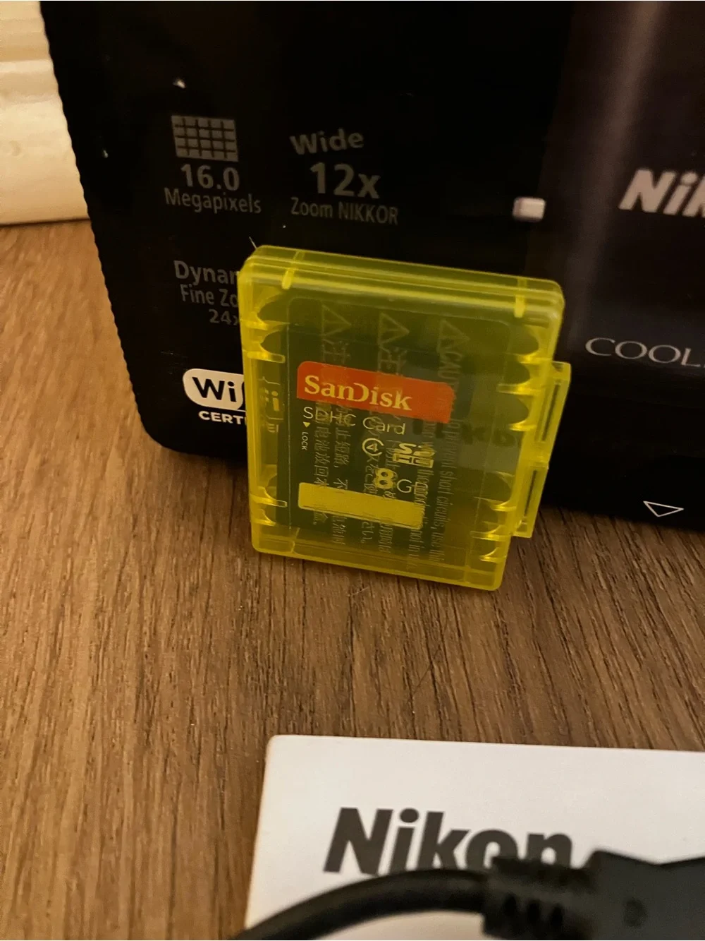 Nikon Coolpix Compact Digital Camera New Battery 8 GB SD card